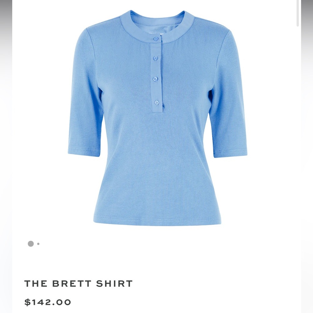 The 3/4 Brett Shirt by Rochelle Behrens in Slate Blue | Size S | NWT